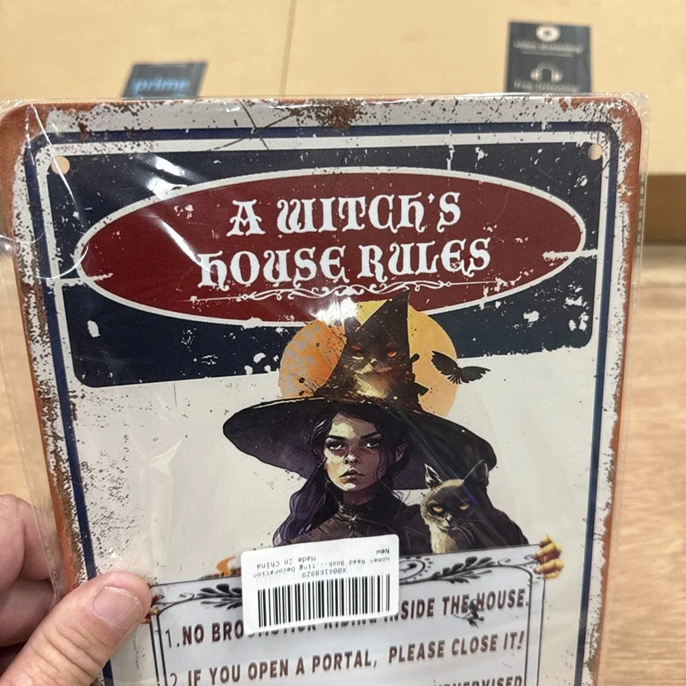 Metal Wall Sign Decor A Witches House Rules